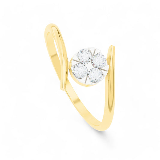 Glistening Sphere Ring | Gold Diamond Jewellery | Lab Grown Diamond Jewellery  Ring 18k-Yellow-24