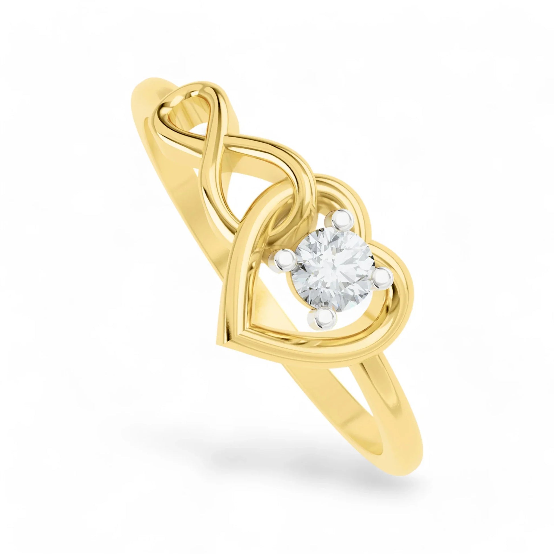 Infinite Love Heart Band | Gold Diamond Jewellery | Lab Grown Diamond Jewellery  Ring 18k-Yellow-24
