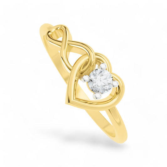Infinite Love Heart Band | Gold Diamond Jewellery | Lab Grown Diamond Jewellery  Ring 18k-Yellow-24