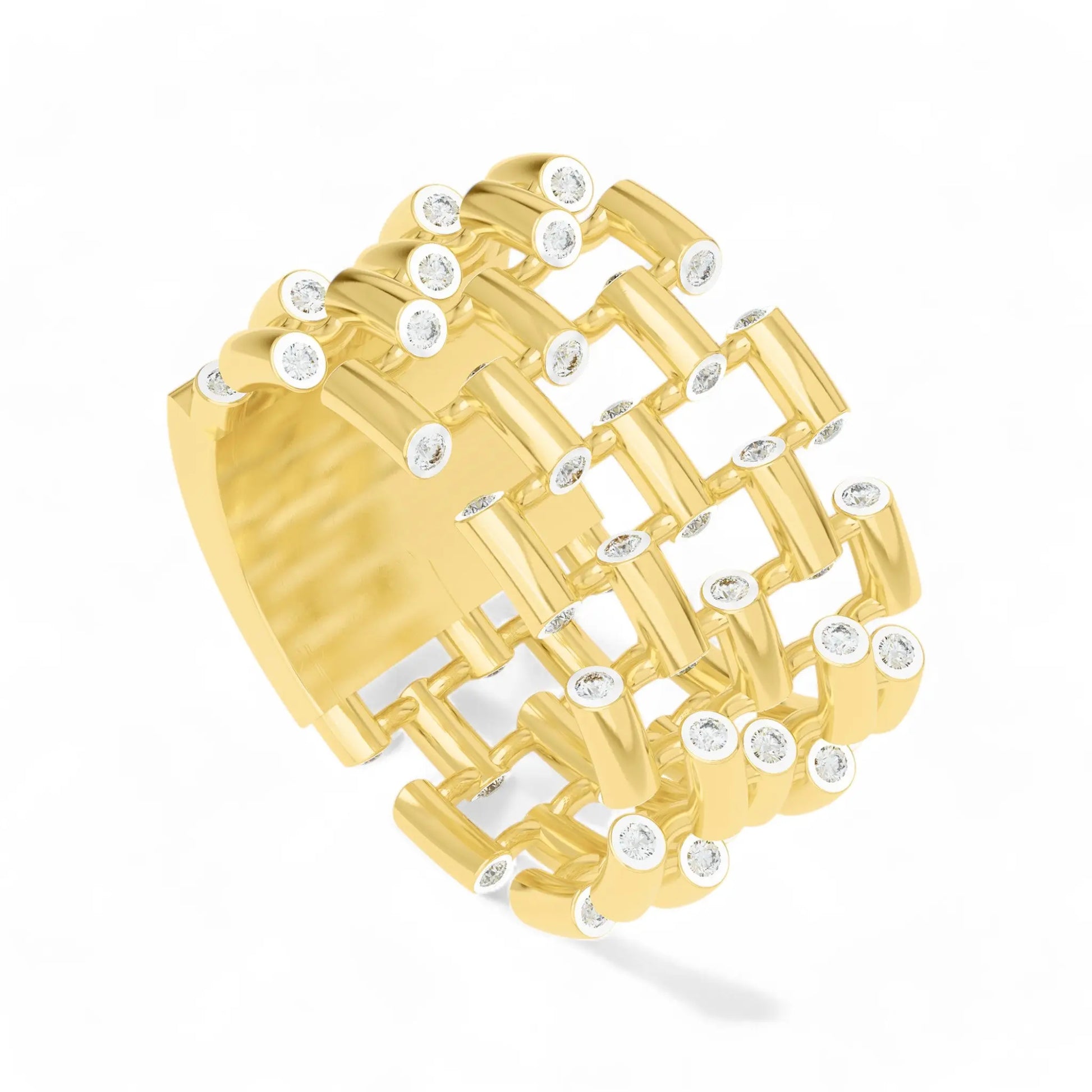 Bamboo Whisper Ring | 925 Silver Gold Plated Ring | Gold Vermeil Jewellery | Party Wear Ring  Ring Gold-Plated-24