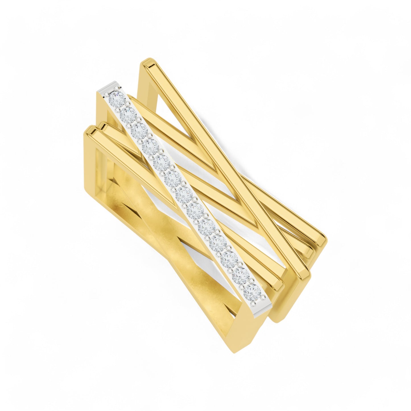 Abstract Geometry Ring | 925 Silver 18k Gold Plated Jewellery | Gold Vermeil Jewellery | Party Wear Ring  Ring Gold-Vermeil-24