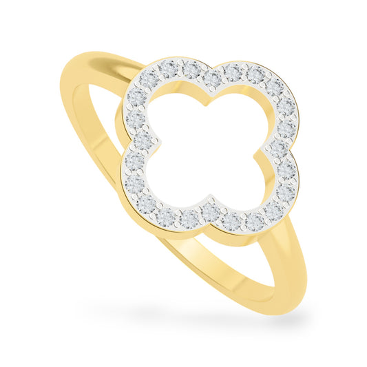 Cloud Cleef Ring | Gold Diamond Jewellery | Lab Grown Diamond Jewellery  Ring 18k-Yellow-24