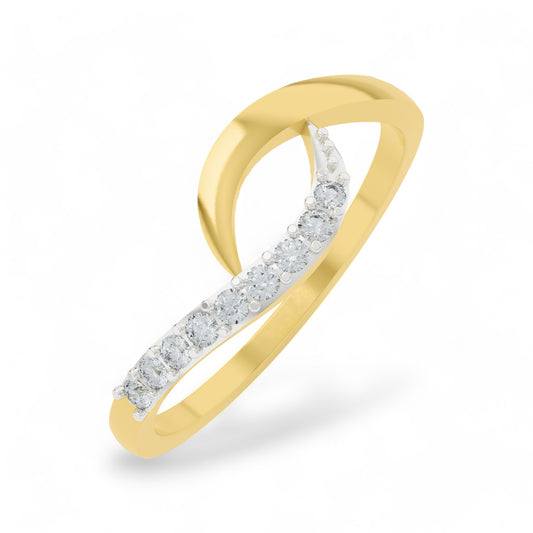 Graceful Twist Diamond Ring | Gold Diamond Jewellery | Lab Grown Diamond Jewellery  Ring 18k-Yellow-24