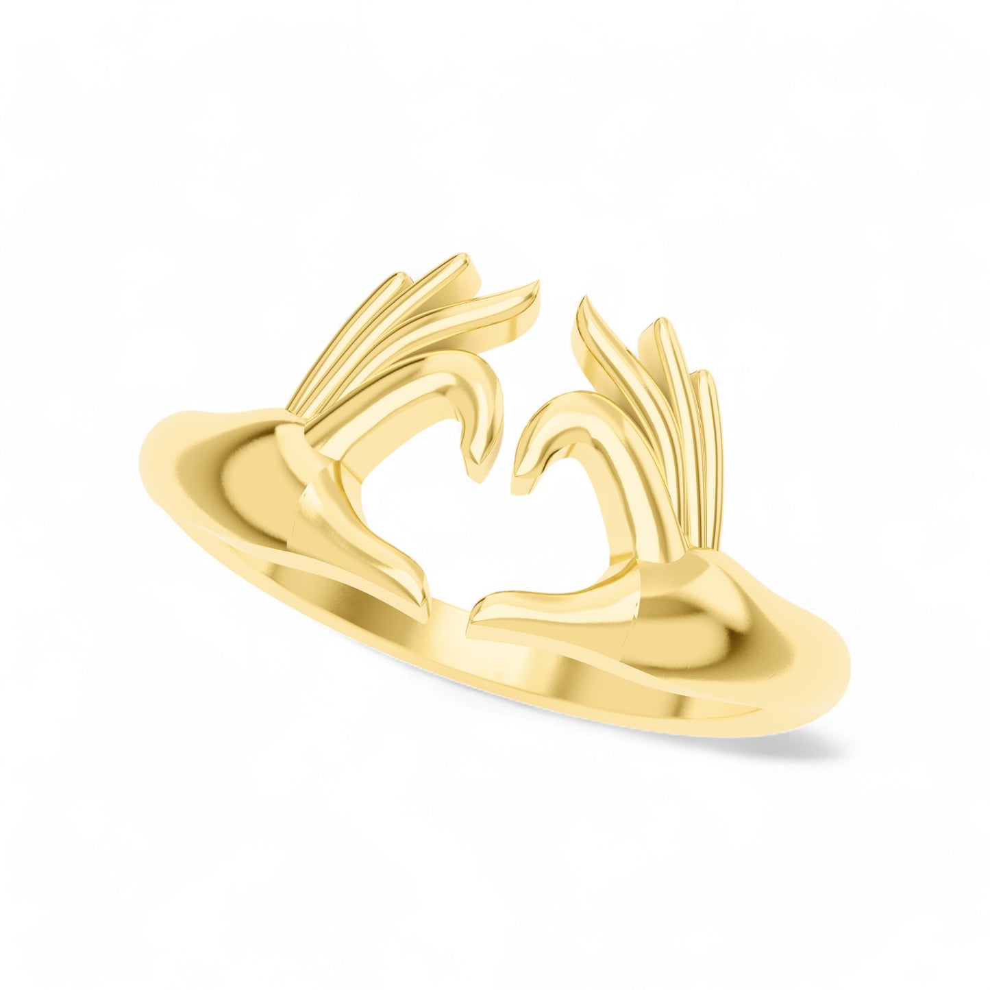 Hands of Love Band Ring | 925 Silver 18k Gold Plated Jewellery | Gold Vermeil | Party Wear Ring  Ring Gold-Vermeil-24