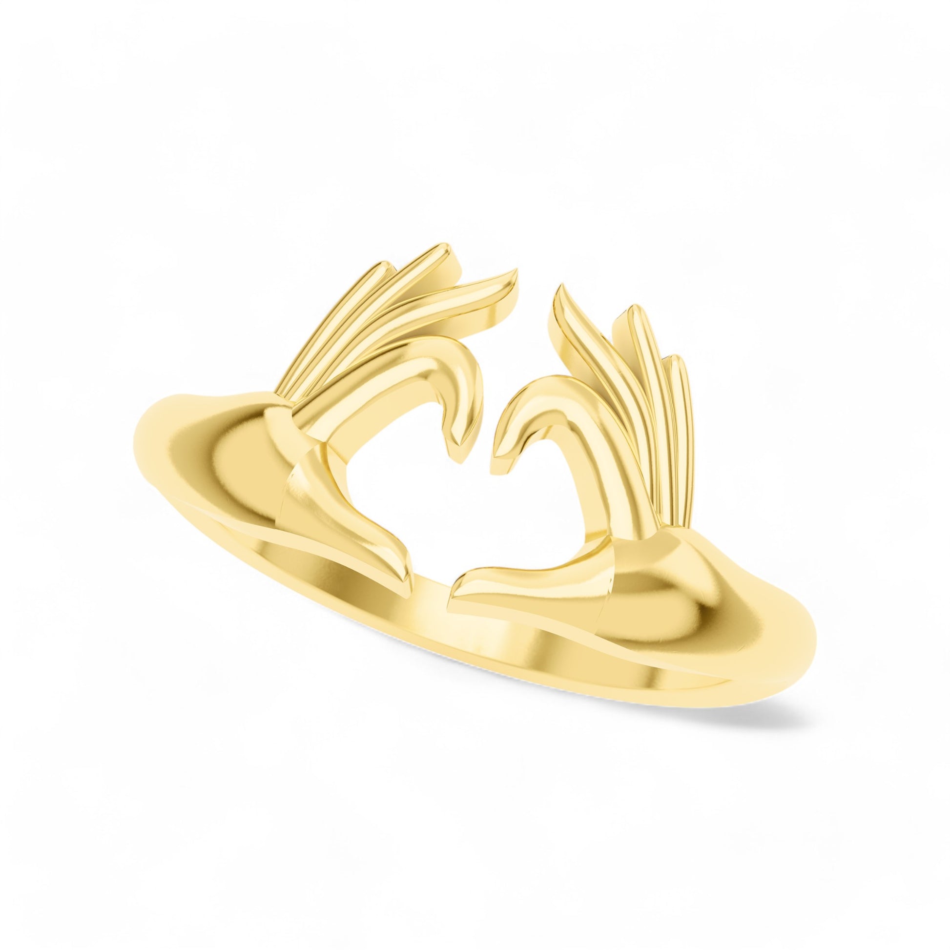 Hands of Love Band Ring | 925 Silver 18k Gold Plated Jewellery | Gold Vermeil | Party Wear Ring  Ring Gold-Vermeil-24