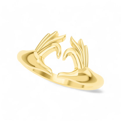 Hands of Love Band Ring | 925 Silver 18k Gold Plated Jewellery | Gold Vermeil | Party Wear Ring  Ring Gold-Vermeil-24