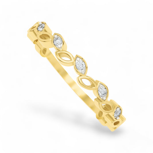 Timeless Leaves Gold Ring | Gold Diamond Jewellery | Lab Grown Diamond Jewellery  Ring 18k-Yellow-24