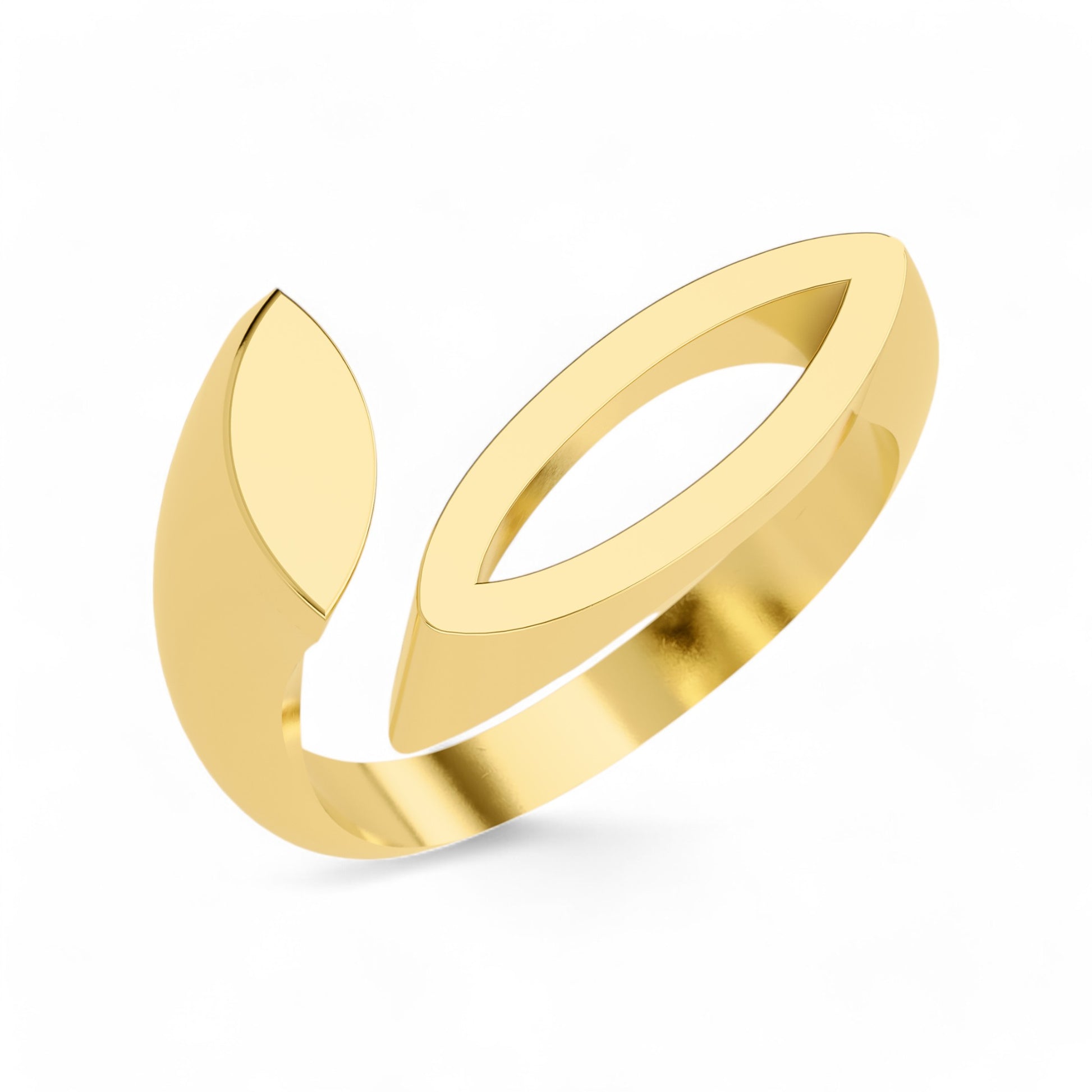 Artistic Oval Frame Ring | 925 Silver 18k Gold Plated Jewellery | Gold Vermeil | Party Wear Ring  Ring Gold-Vermeil-24