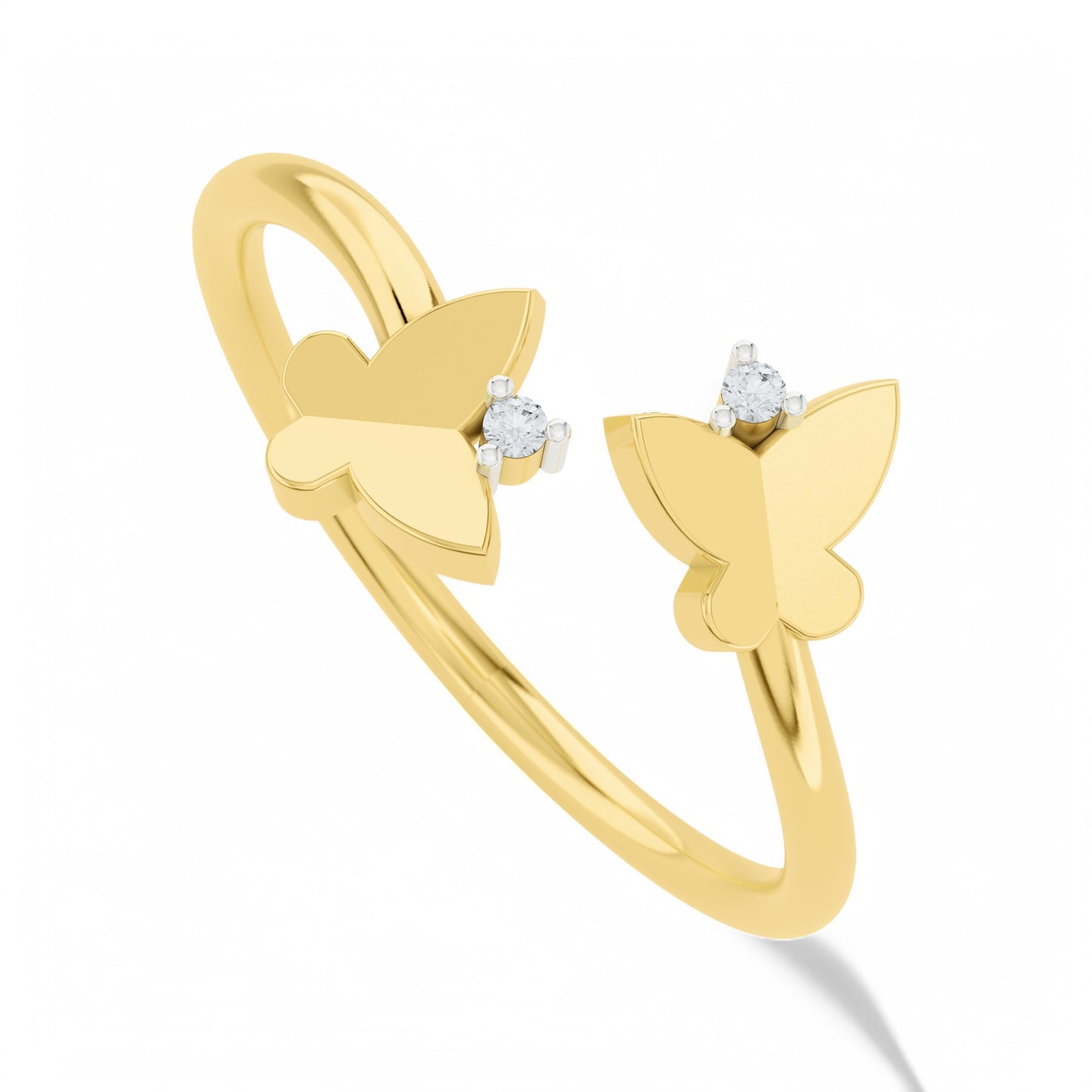 Mystic Butterfly Glow Ring | 925 Silver 18k Gold Plated Jewellery | Gold Vermeil | Party Wear Ring