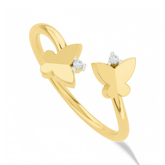 Mystic Butterfly Glow Ring | 925 Silver 18k Gold Plated Jewellery | Gold Vermeil | Party Wear Ring