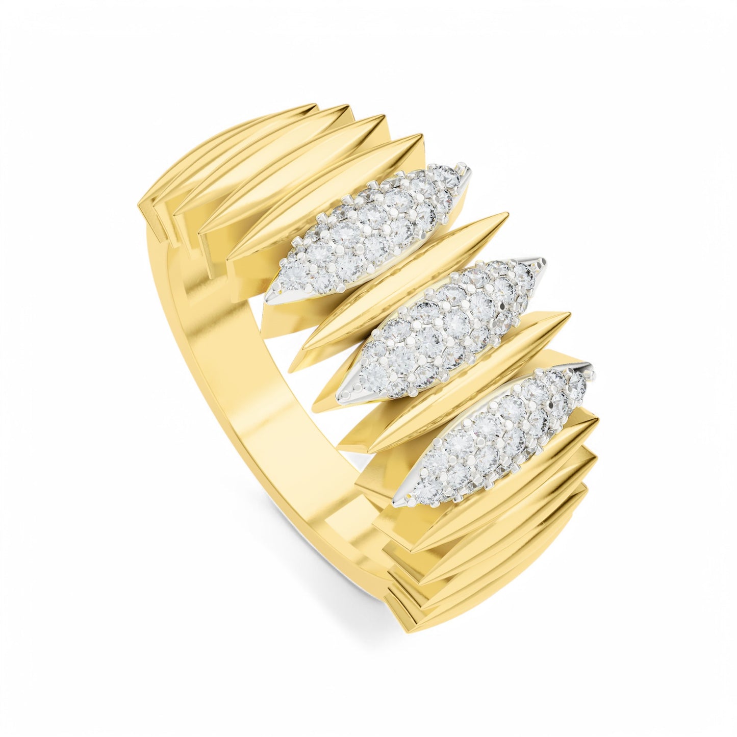 Opulent Peak Ring | 925 Silver 18k Gold Plated Jewellery | Gold Vermeil | Party Wear Ring
