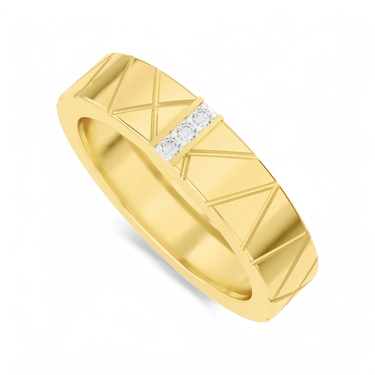 Groove of Nature Studded Ring | 925 Silver 18k Gold Plated Jewellery