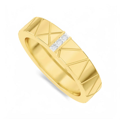Groove of Nature Studded Ring | 925 Silver 18k Gold Plated Jewellery