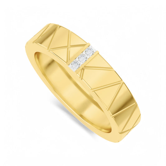 Groove of Nature Studded Ring | 925 Silver 18k Gold Plated Jewellery | Gold Vermeil | Party Wear Ring