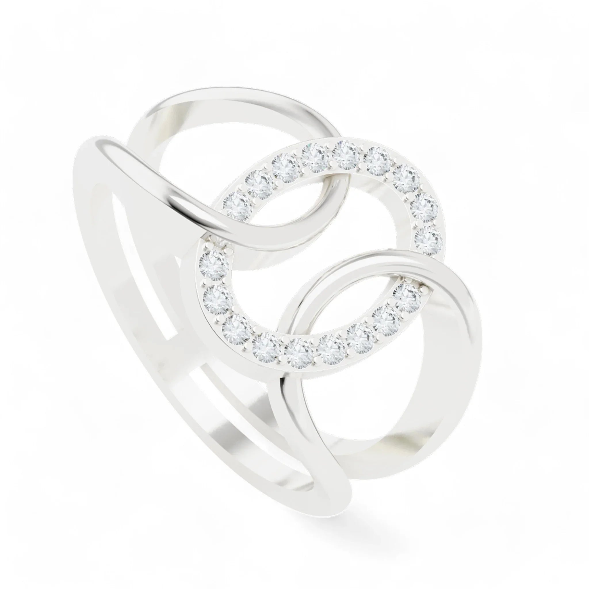 Linked Brilliance Ring | 925 Silver 18k Gold Plated Jewellery