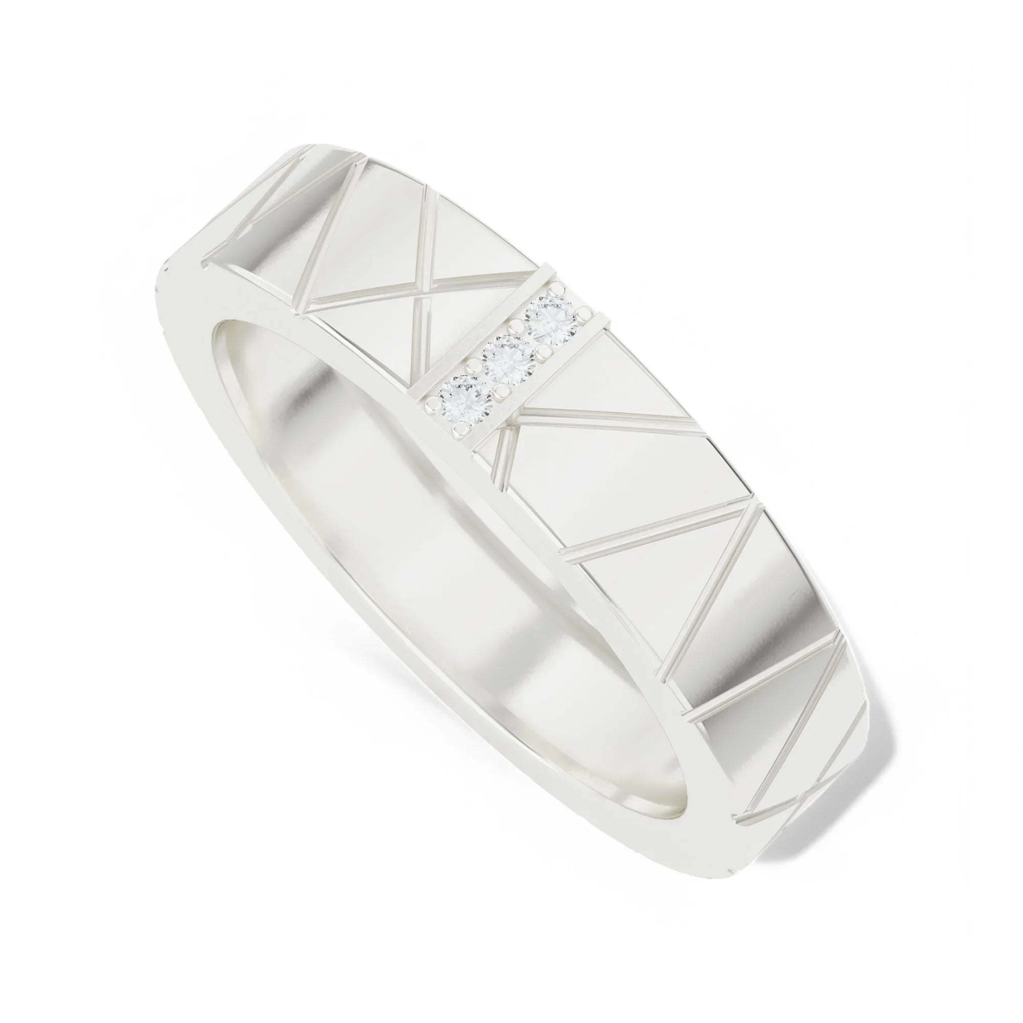 Groove of Nature Studded Ring | 925 Silver 18k Gold Plated Jewellery