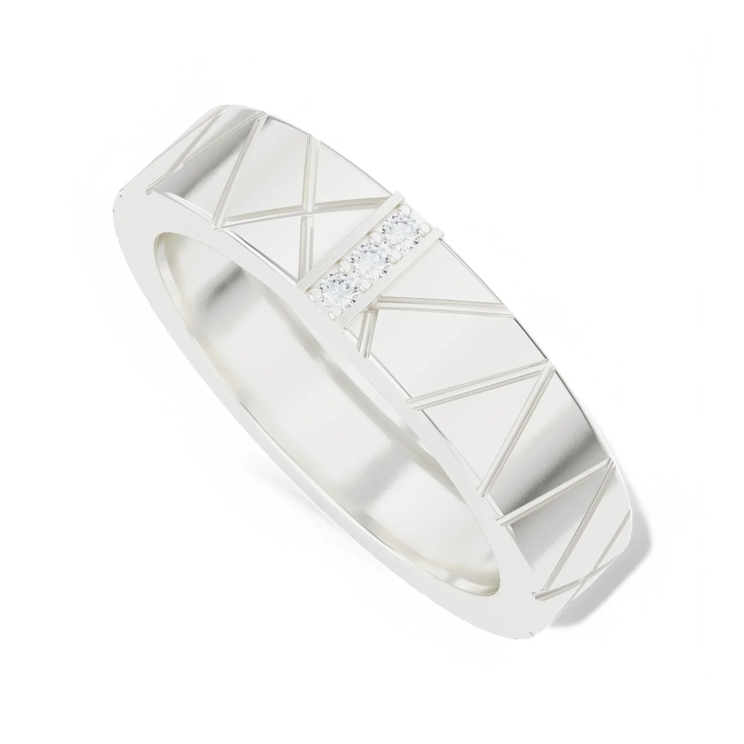 Groove of Nature Studded Ring | 925 Silver 18k Gold Plated Jewellery