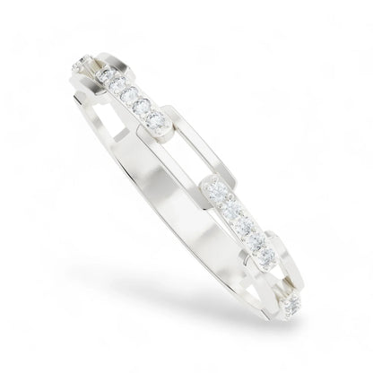 Luxe Chain Bar Diamond Band | 925 Silver 18k Gold Plated Jewellery