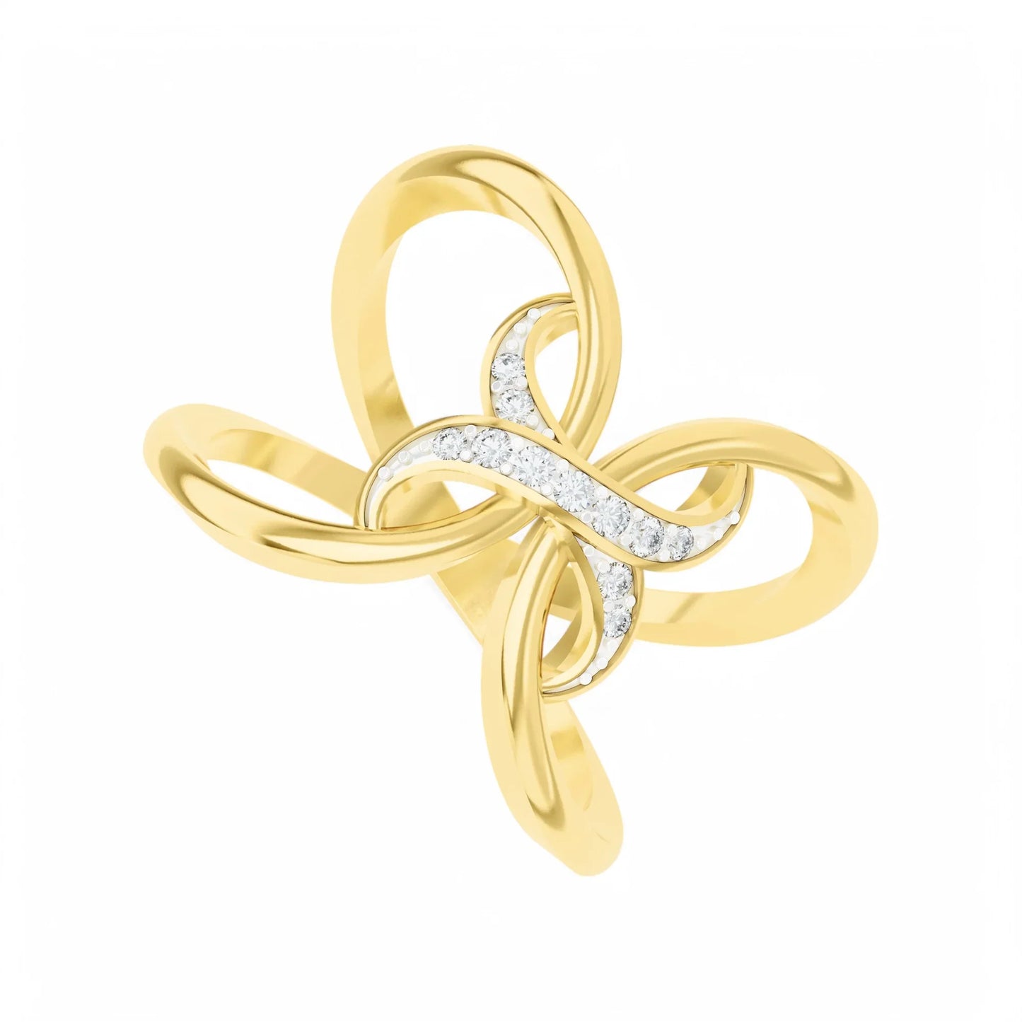 Fluttering Bliss Ring | 925 Silver 18k Gold Plated Jewellery