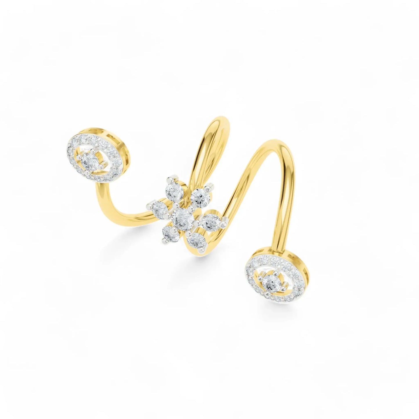 Swirl Silver Ring | 925 Silver 18k Gold Plated Ring | Gold Vermeil Jewellery | Party Wear Ring  Ring