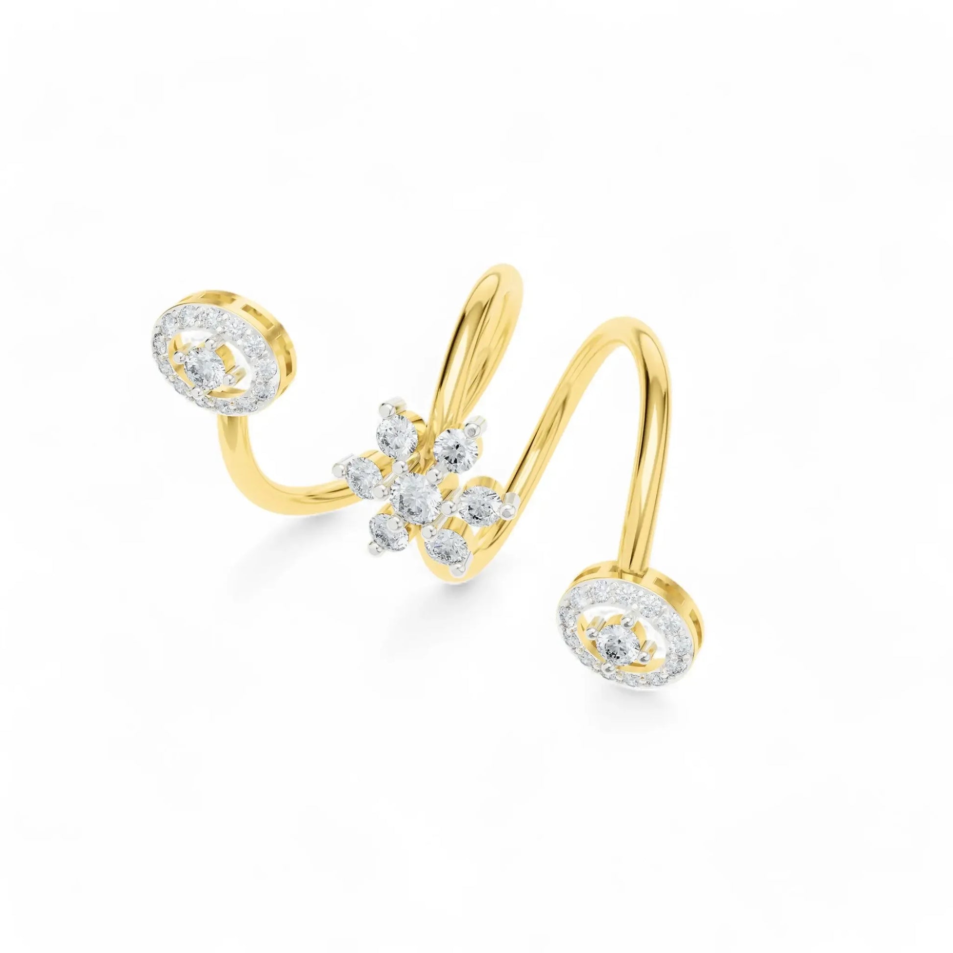 Swirl Silver Ring | 925 Silver 18k Gold Plated Ring | Gold Vermeil Jewellery | Party Wear Ring  Ring