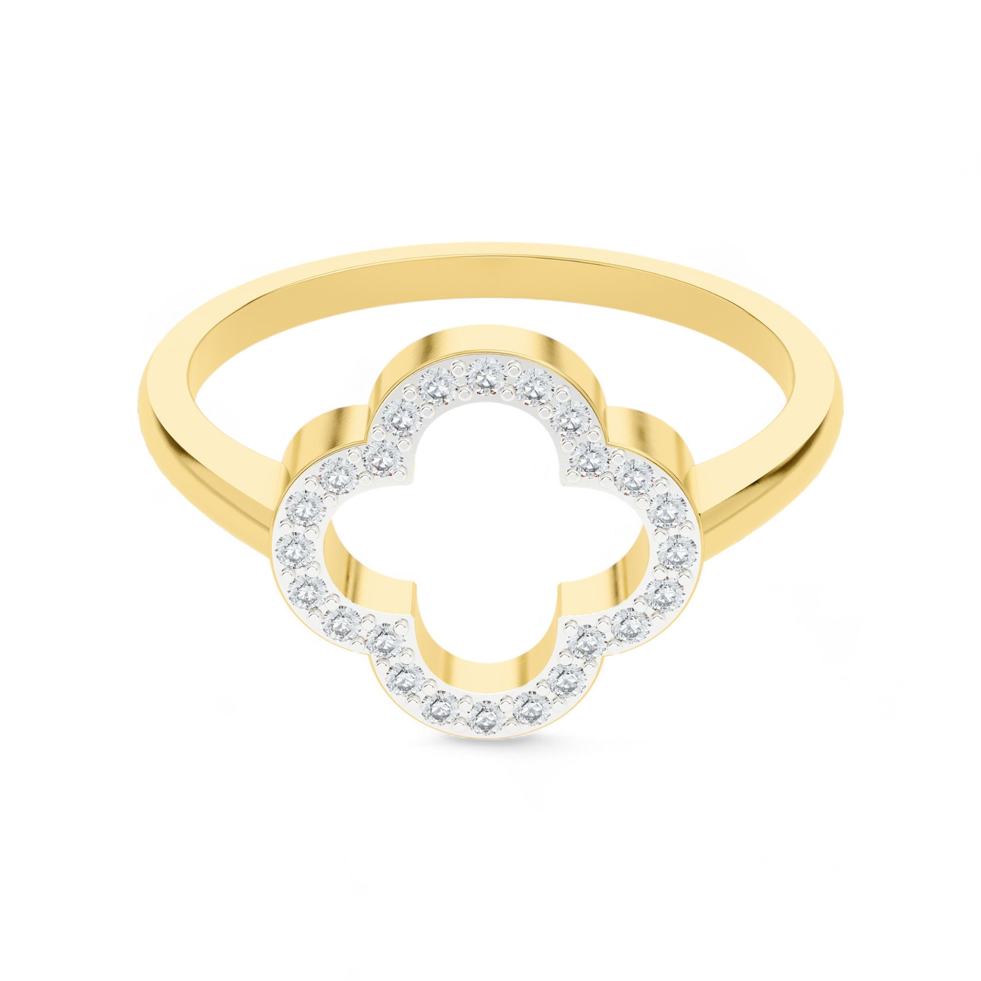 Cloud Cleef Ring | Gold Diamond Jewellery | Lab Grown Diamond Jewellery  Ring