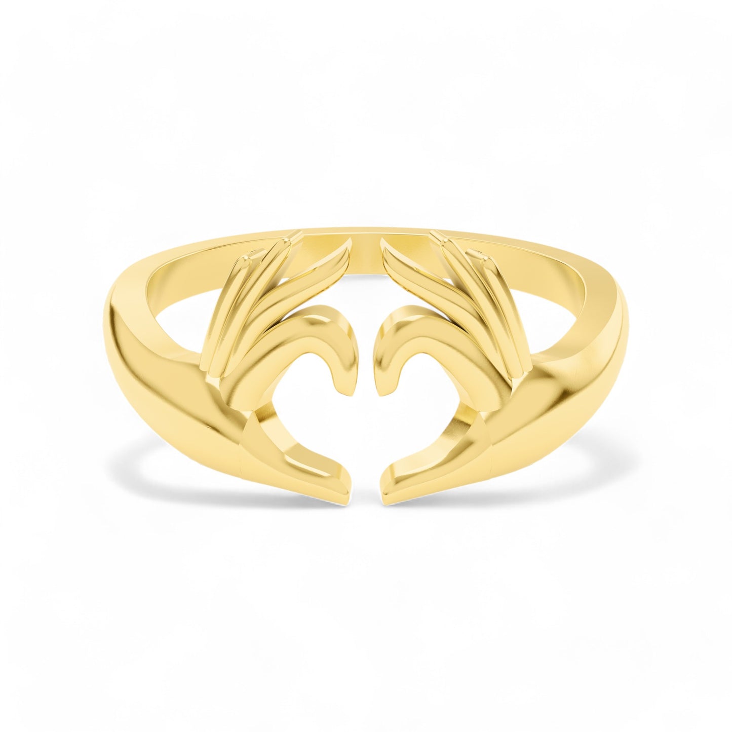 Hands of Love Band Ring | 925 Silver 18k Gold Plated Jewellery | Gold Vermeil | Party Wear Ring  Ring