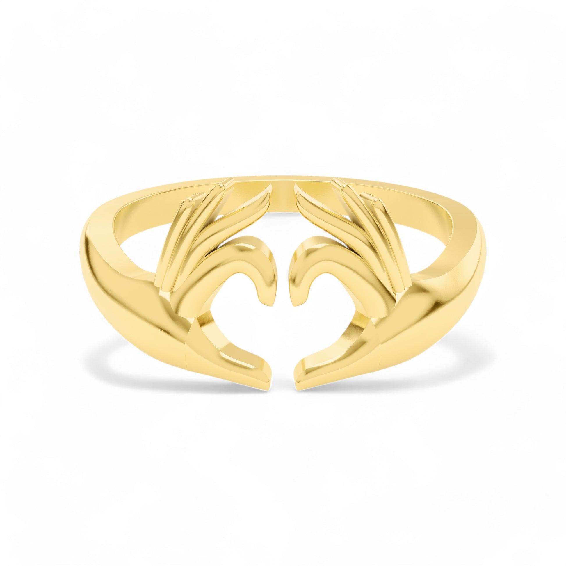 Hands of Love Band Ring | 925 Silver 18k Gold Plated Jewellery | Gold Vermeil | Party Wear Ring  Ring
