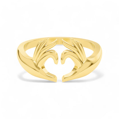 Hands of Love Band Ring | 925 Silver 18k Gold Plated Jewellery | Gold Vermeil | Party Wear Ring  Ring