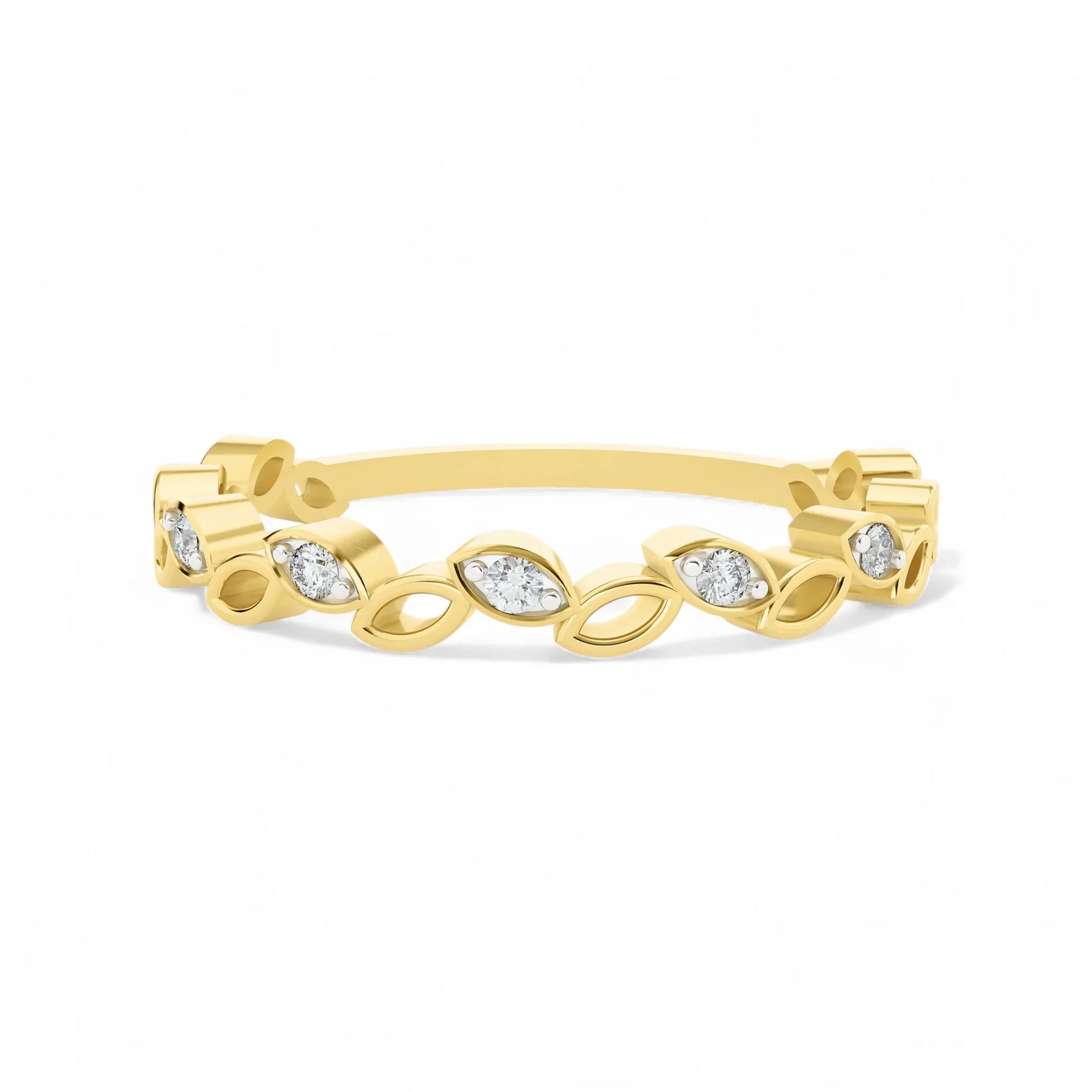 Timeless Leaves Gold Ring | Gold Diamond Jewellery | Lab Grown Diamond Jewellery  Ring
