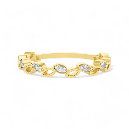 Timeless Leaves Gold Ring | Gold Diamond Jewellery | Lab Grown Diamond Jewellery  Ring