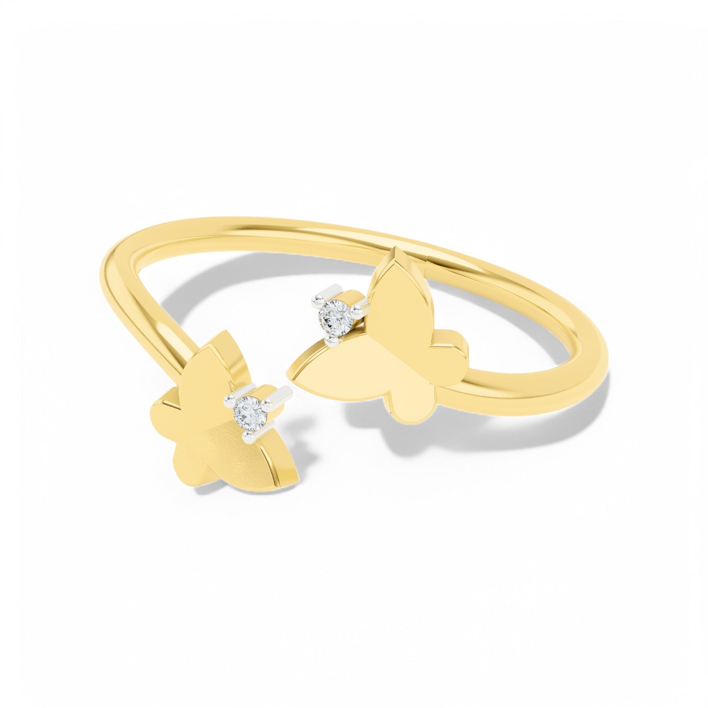 Mystic Butterfly Glow Ring | 925 Silver 18k Gold Plated Jewellery | Gold Vermeil | Party Wear Ring