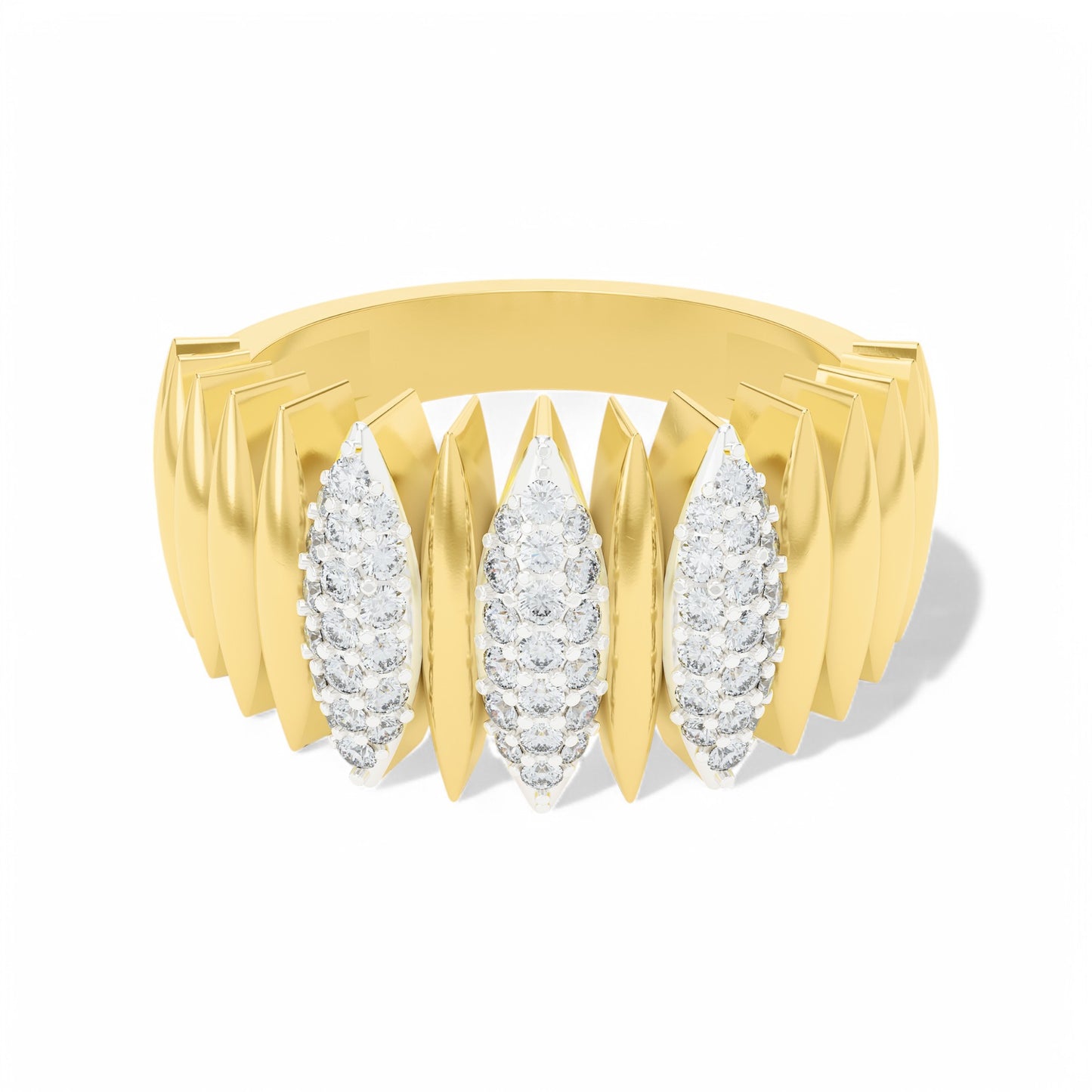 Opulent Peak Ring | 925 Silver 18k Gold Plated Jewellery | Gold Vermeil | Party Wear Ring