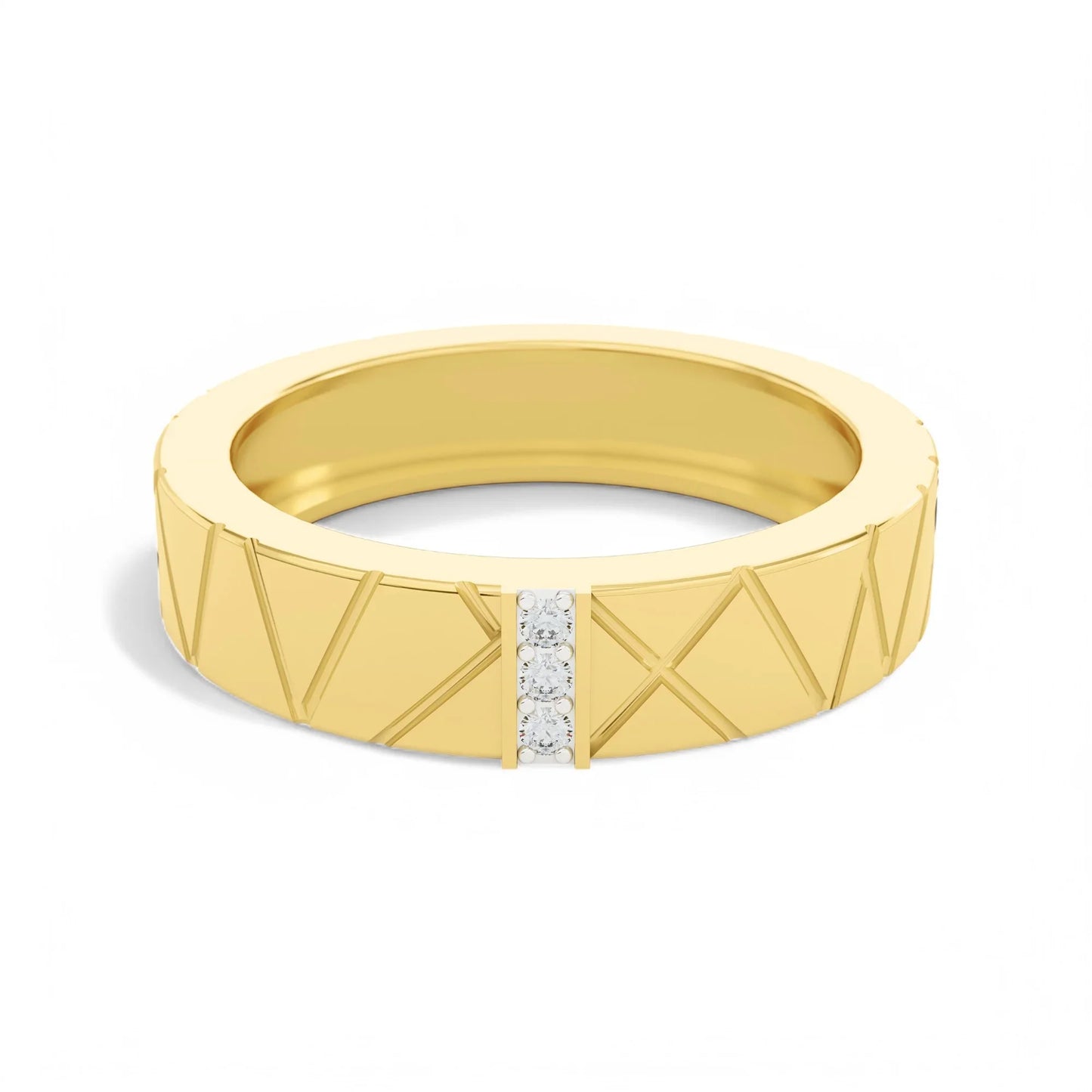 Groove of Nature Studded Ring | 925 Silver 18k Gold Plated Jewellery
