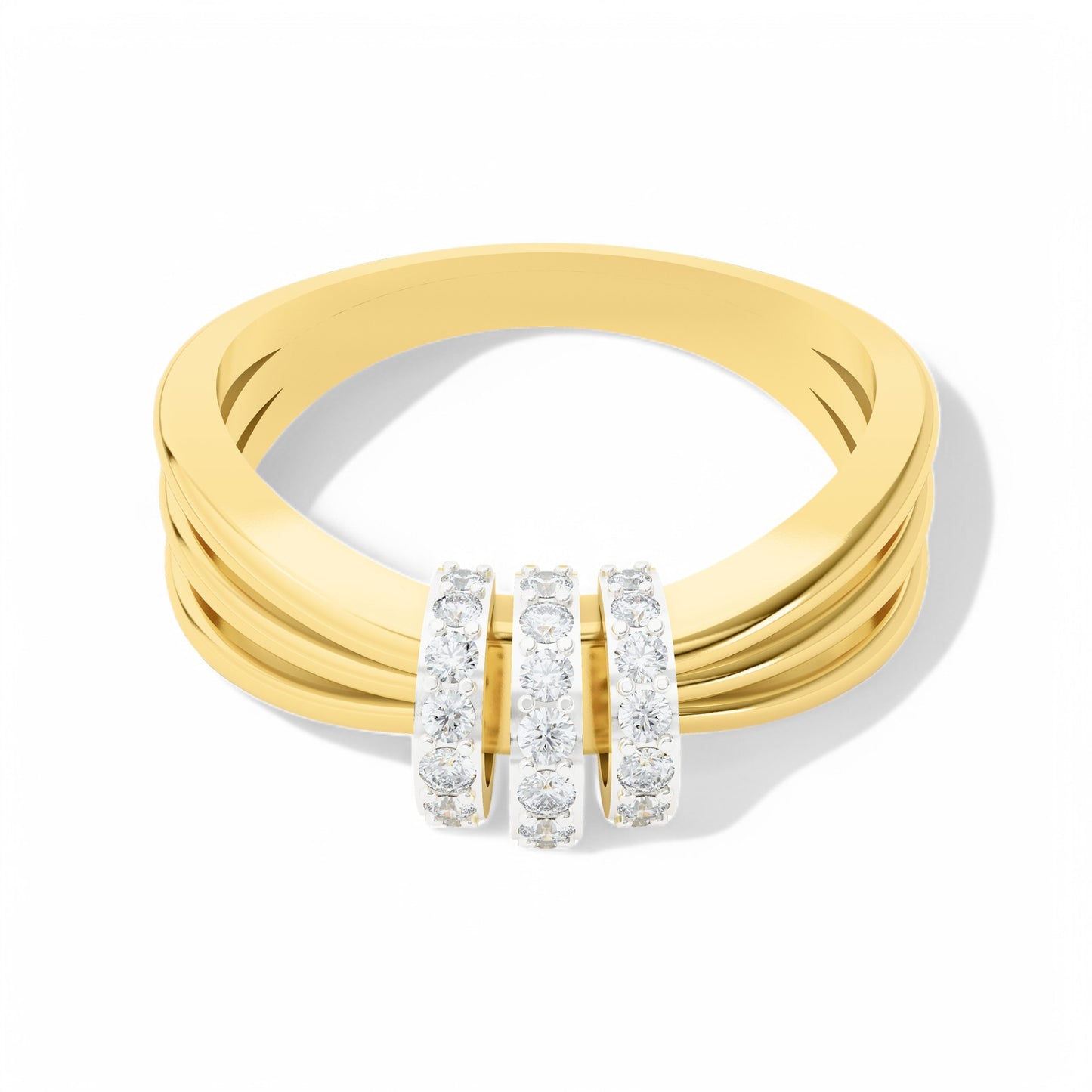 Eternal Trio Gold Ring | Gold Diamond Ring Jewellery | Lab Grown Diamond Jewellery