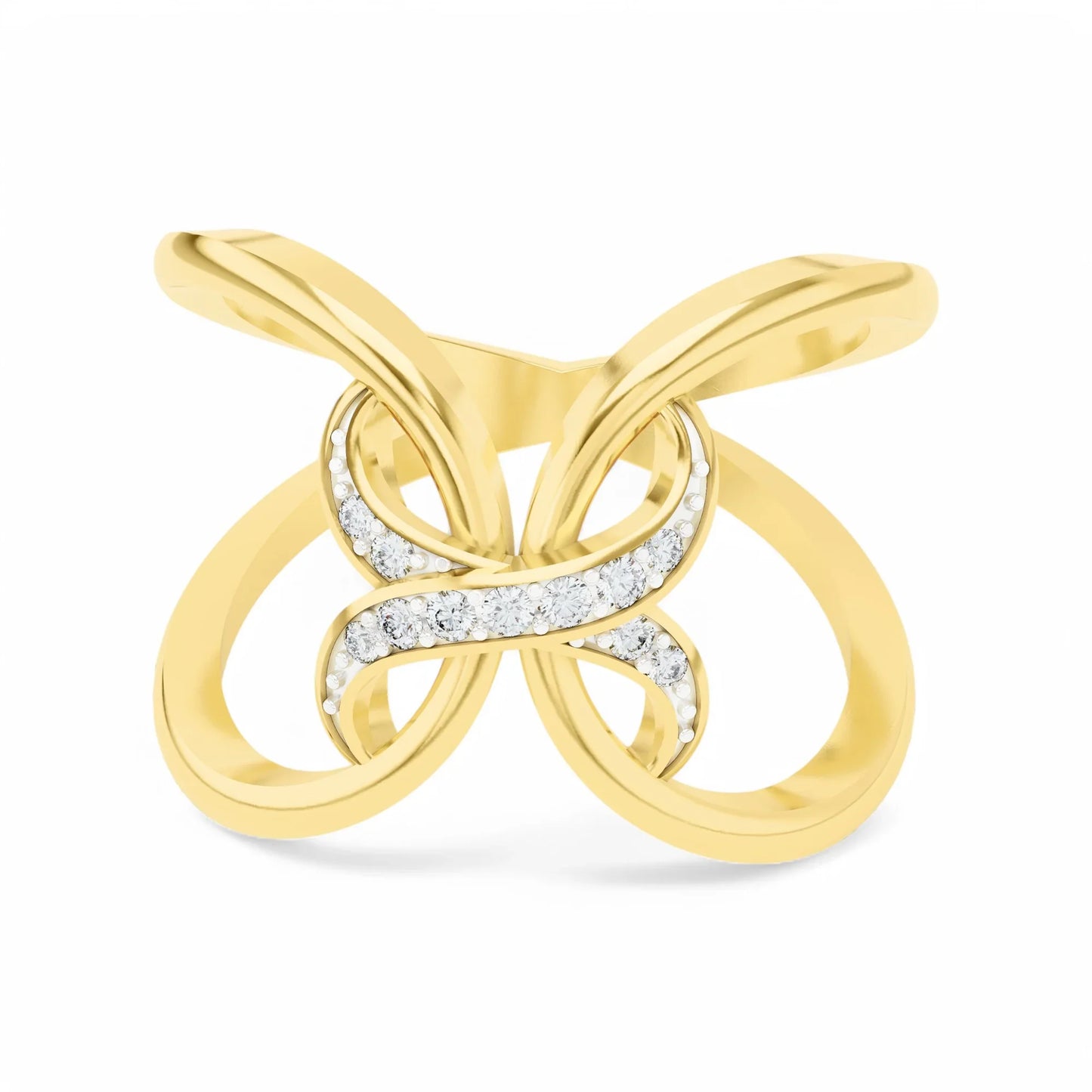 Fluttering Bliss Ring | 925 Silver 18k Gold Plated Jewellery