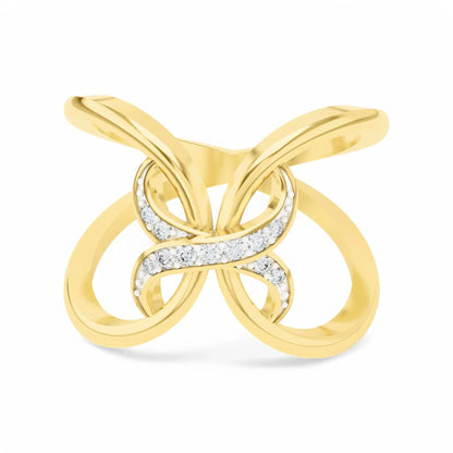 Fluttering Bliss Ring | 925 Silver 18k Gold Plated Jewellery