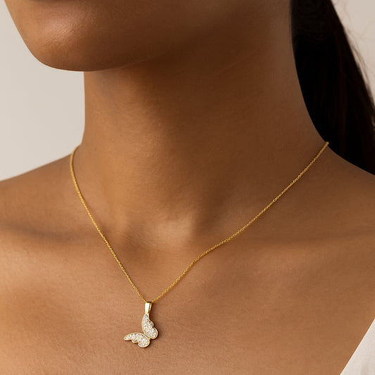 Celestial Butterfly Charm Pendant | 925 Silver 18k Gold Plated Jewellery