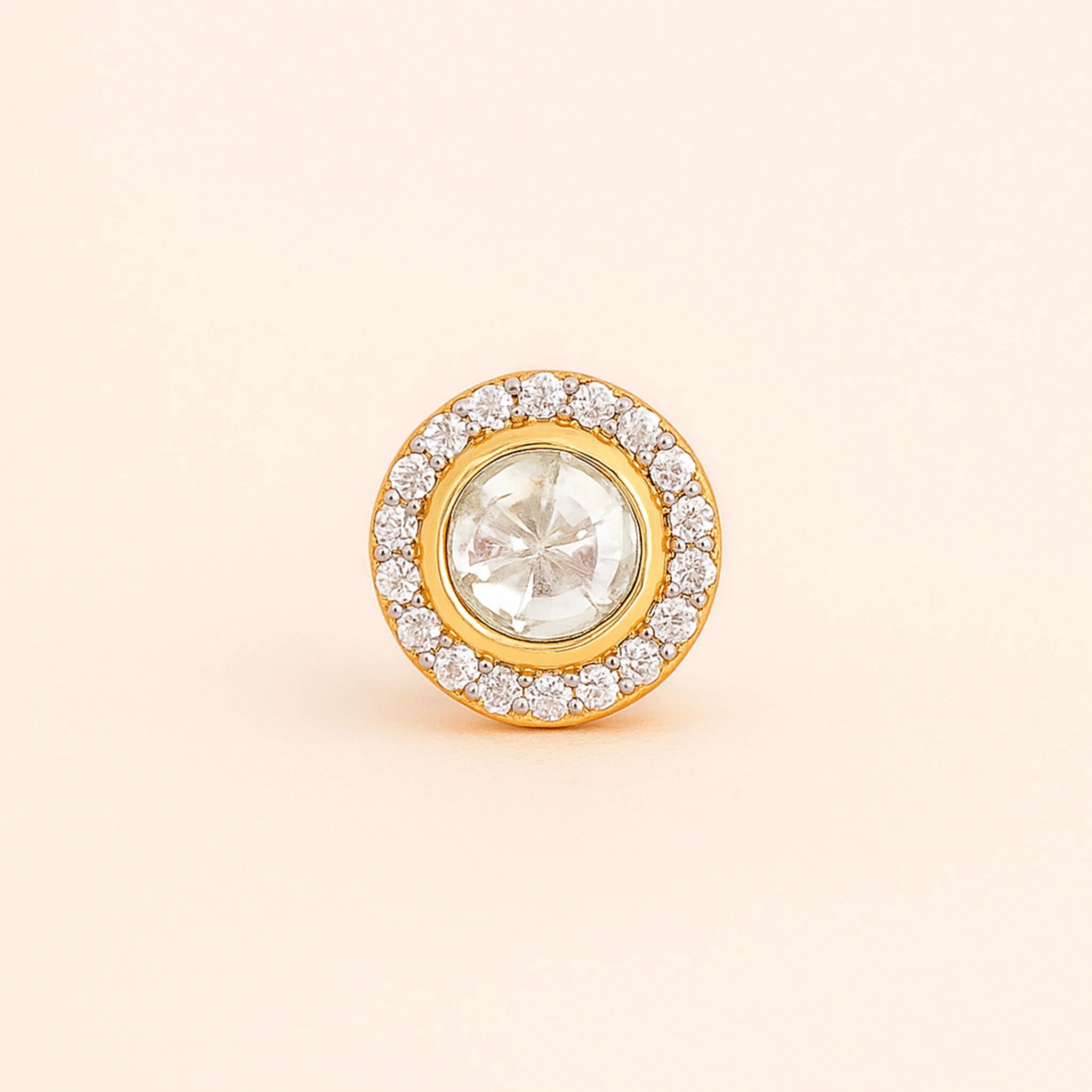 Radiant Orbit Polki Earring | 925 Silver 18k Gold Plated Jewellery