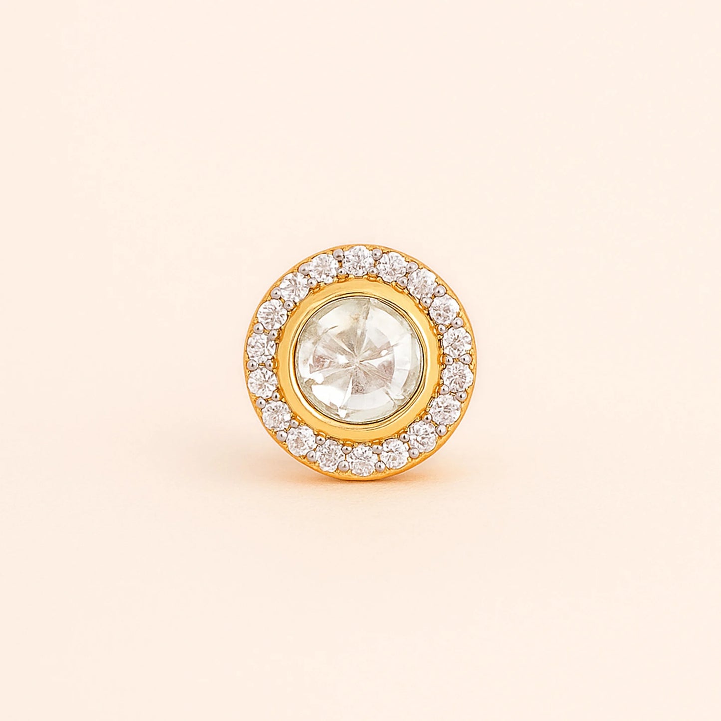 Radiant Orbit Polki Earring | 925 Silver 18k Gold Plated Jewellery
