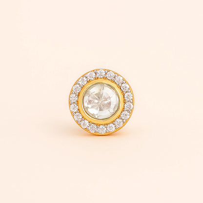 Radiant Orbit Polki Earring | 925 Silver 18k Gold Plated Jewellery