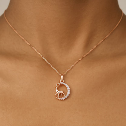 Enchanted Deer Pendant | 925 Silver 18k Gold Plated Jewellery