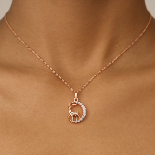 Enchanted Deer Pendant | 925 Silver 18k Gold Plated Jewellery