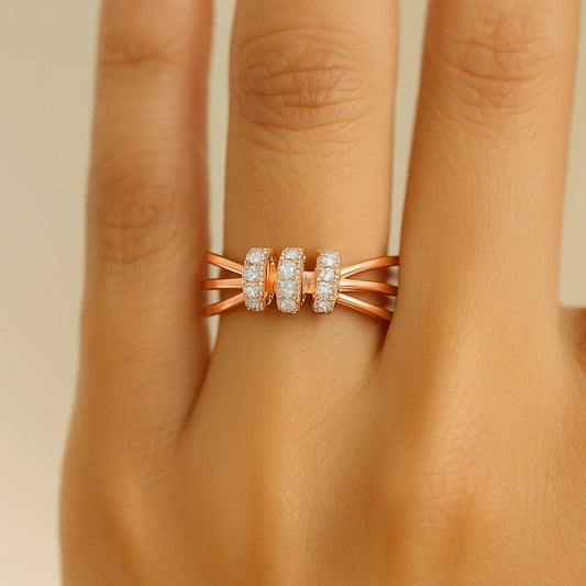 Eternal Trio Gold Ring | 925 Silver 18k Gold Plated Jewellery