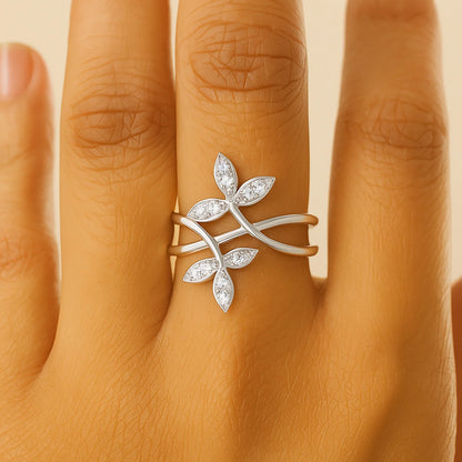 Flora Essence Band Ring | 925 Silver 18k Gold Plated Jewellery