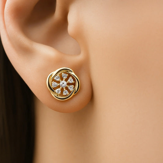 Floret Glow Studs | 925 Silver 18k Gold Plated Jewellery