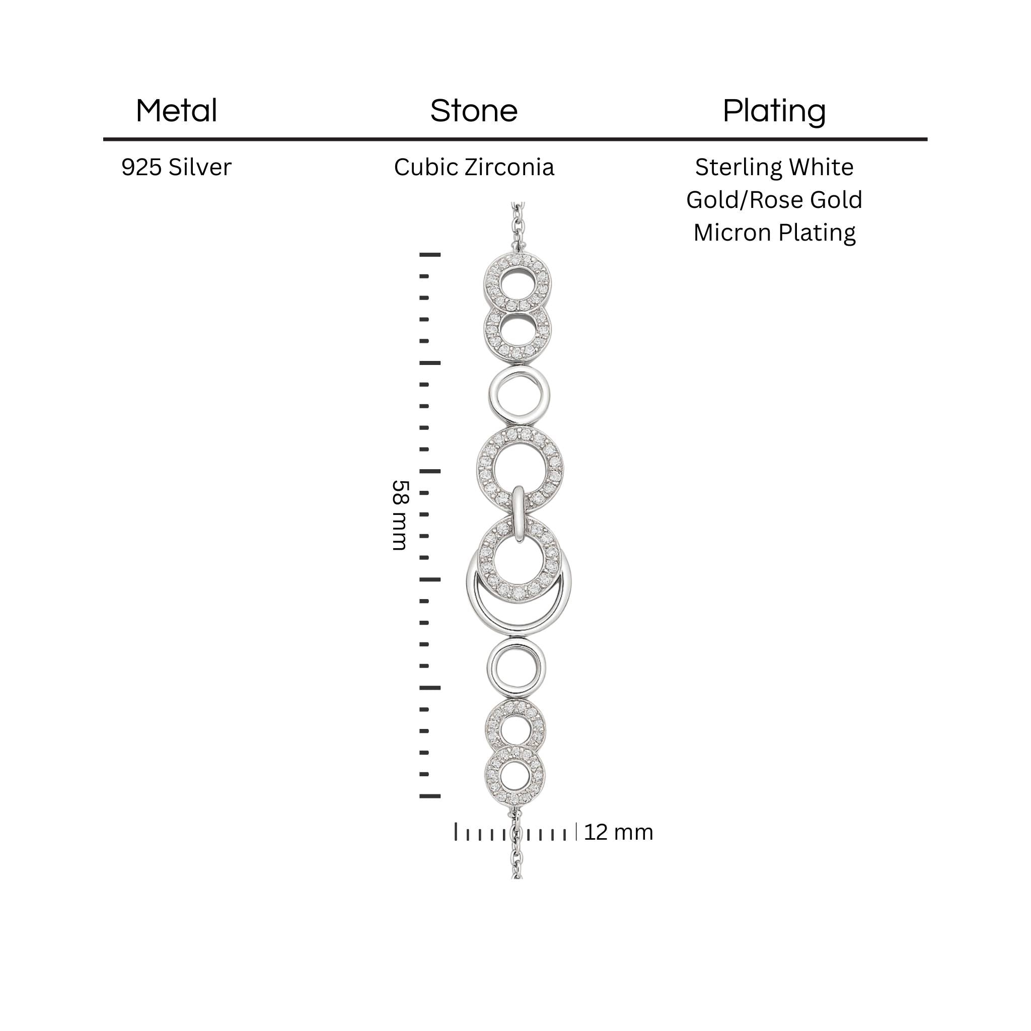 Geometric Grace Bracelet | Silver CZ Gold Plated Jewellery