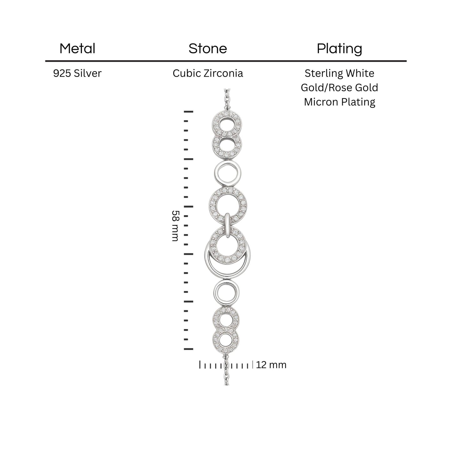 Geometric Grace Bracelet | Silver CZ Gold Plated Jewellery
