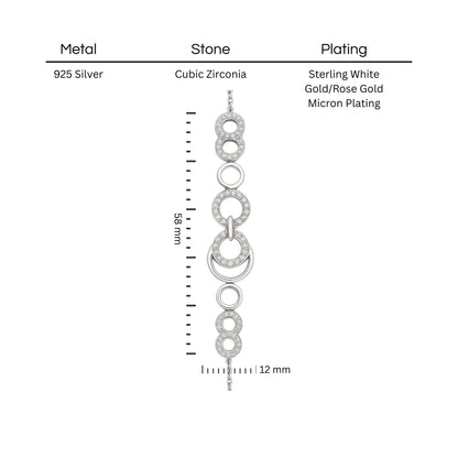 Geometric Grace Bracelet | Silver CZ Gold Plated Jewellery