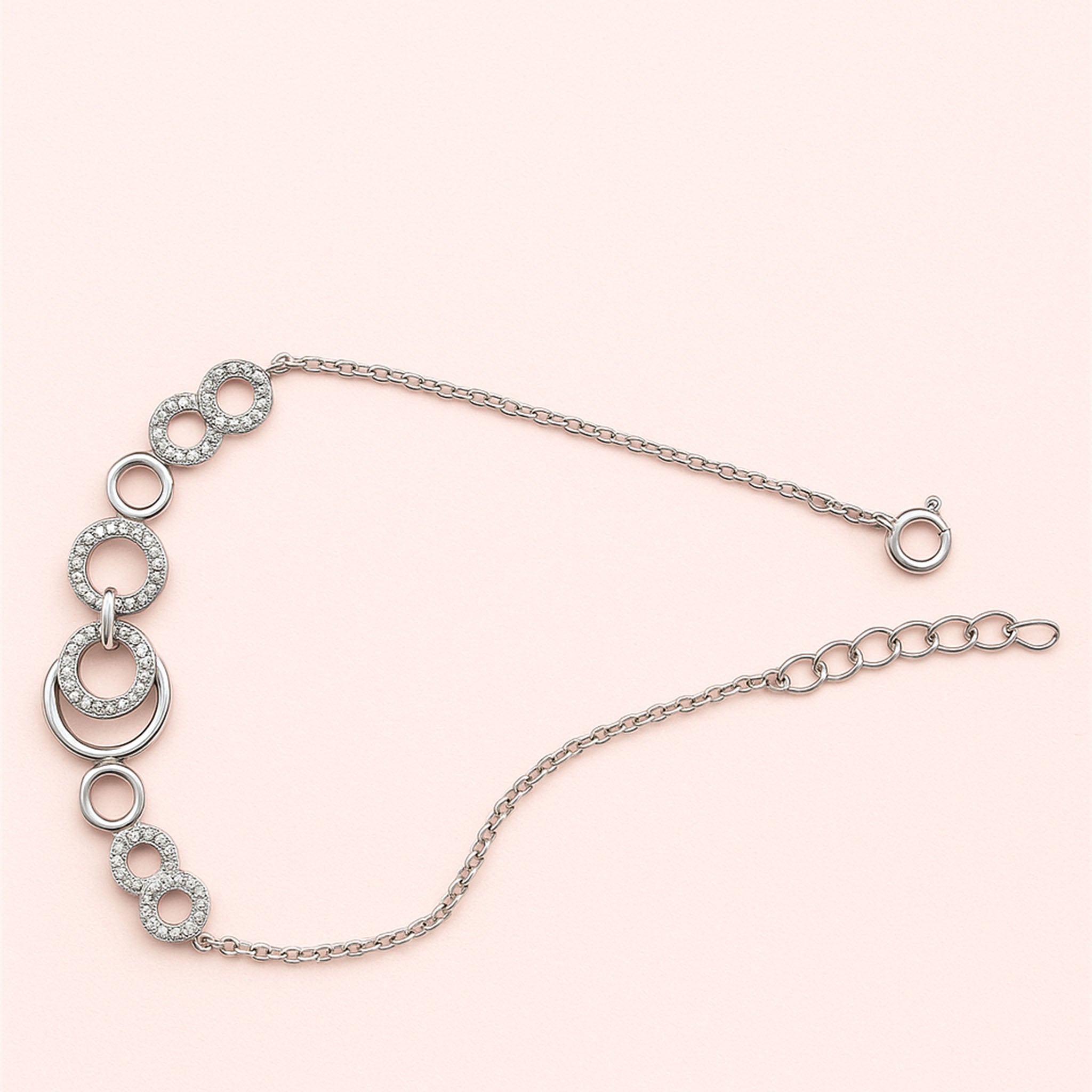 Geometric Grace Bracelet | Silver CZ Gold Plated Jewellery